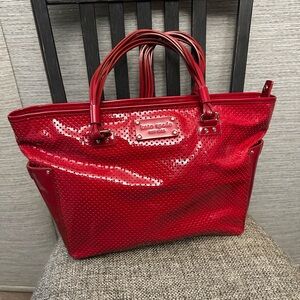 Kate Spade Shiny Red Perforated Tote